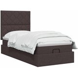  Podesivi krevet s madracem Tamno smeđa 100 x 200 cm Tkanina | shoptok.hr