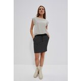 Marisse Cotton Striped Skirt L-Sc-3710 Black_L.Beige | ePonuda.com