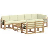 vidaXL Zunanja garnitura za sedenje 9 pcs Bela in krem Poliester, (5000280308) | Shoptok.si
