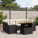 vidaXL 7-dijelni set vrtnih sofa od poliratana s jastucima crni | shoptok.hr