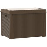  Vrtna kutija za pohranu s jastukom za sjedalo smeđa 125 L PP | Eponuda.com