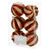  Set Božićnih kuglica 6 cm - Crvena/Zlatna (6 komada) | shoptok.hr