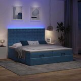  Otomanski posteljni okvir z vzmetnicami moder 160x200 cm žamet, (22054230) | Shoptok.si