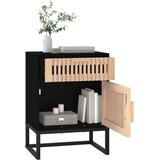 vidaXL Nočna omarica črna 40x30x55,5 cm inženirski les in železo | Shoptok.si