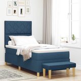  Krevet s opruga kutije s uzglavljem Plava 190 x 90 cm tkanina | shoptok.hr