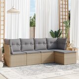  5-dijelni vrtni set sofa s jastucima bež od poliratana | shoptok.hr
