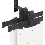 vidaXL Komplet opreme za drsna vrata 200 cm jeklo črne barve | Shoptok.si
