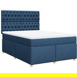vidaXL Box spring postelja z vzmetnico modra 160x200 cm blago, (21308404) | Shoptok.si