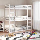  Trostruki krevet na kat bijeli 90 x 200 cm od masivne borovine | shoptok.hr