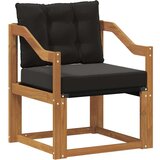  2 Komad Set vanjskih sofa Čvrsto drvo akacije i Textilene - Prirodna i crno Nagnuto | shoptok.hr