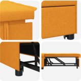 vidaXL Rasklopna sofa 3-u-1 s tamno žutom tkaninom | shoptok.hr