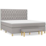 The Living Store Box spring postelja z vzmetnico svetlo siva 160x200 cm žamet - Box Spring Postelja, (21490922) | Shoptok.si