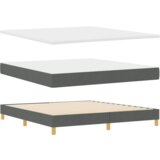 vidaXL Box Spring postelja z blazino temno siva 180x200 cm tkanina | Shoptok.si