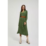 Marisse Khaki Midi Dress With Wide Belt | Eponuda.ba