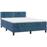  Krevet box spring s madracem LED tamnoplavi 140x200 cm baršun | shoptok.hr