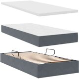  Postelja s shranjevanjem Temno siva 90 x 190 cm Žamet, (5000100600) | Shoptok.si