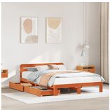 vidaXL Posteljni okvir brez vzmetnice voščeno rjav 135x190 cm borovina Cene