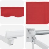 vidaXL Ročna tenda rdeča 450x300 cm, Nadomestno platno za tende 4.5x3 m rdeča | Shoptok.si