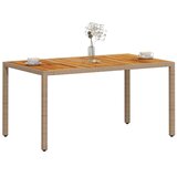  Vrtni stol bež 150 x 90 x 75 cm od poliratana i bagremovog drva | shoptok.hr