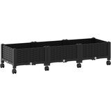  Vrtni saksija s kotačima Crna 120 x 40 x 29 cm PP | shoptok.hr