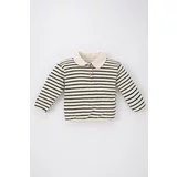 DEFACTO Regular Fit Striped Baby Collar Sweatshirt