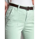 DStreet Spodnie damskie slim fit z paskiem TAIRONIK miętowe | shoptok.hr