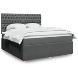 vidaXL Box spring postelja z vzmetnico temno siva 180x200 cm blago | Shoptok.si