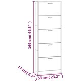 Ormarić za cipele sjajni bijeli 59x17x169 cm konstruirano drvo | shoptok.hr