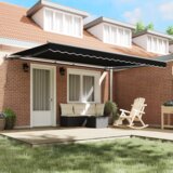 vidaXL avtomatska zvlečna tendica Črna 450x350 cm, nadomestna tkanina za okvir 4.5x3.5 m Črna | Shoptok.si