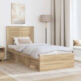  Krevetna konstrukcija s ladicama Sonoma hrast 75 x 190 cm | Shoptok.si