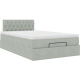 vidaXL Otomanski posteljni okvir z vzmetnico siv 120x200 cm žamet | Shoptok.si