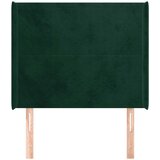  Uzglavlje s ušima tamnozeleno 103x16x118/128 cm baršunasto | shoptok.hr