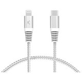 Ksix ultrabrzi kabel USB-C na lightning, 60W, pleteni, ojačani kon., 2m, bijeli | shoptok.hr