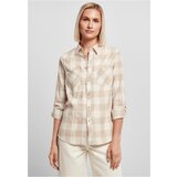 UC Ladies Ladies Turnup Checked Flanell Shirt whitesand/lighttaupe Cene