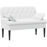  Ljubavni kauč s gumbima Bijela 111 x 68 x 80 cm Tkanina | Eponuda.com