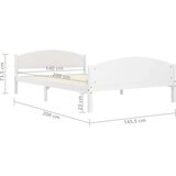 vidaXL posteljni okvir bel iz trdne borovine 140x200 cm | Shoptok.si