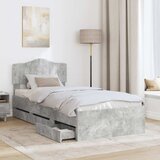 Krevetna konstrukcija s ladicama Betonski sivi 75 x 190 cm Siva 196 x 78 x 90 cm | Shoptok.si