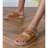 D/CEO Brown flat sandals with buckles on straps Sendi | Shoptok.si