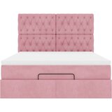  Otomanski krevet s madracima ružičasti 140x190 cm baršunasti | shoptok.hr