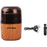INF Mini električni brivnik – 3-glavnični rotacijski za potovanja, USB Wood color, (5000339712) Cene