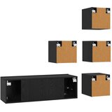  Set TV komoda 5 pcs 100 x 30 x 30 cm Crni hrast | shoptok.hr
