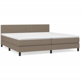 vidaXL Box spring postelja z vzmetnico taupe 200x200 cm blago, (20892562) Cene