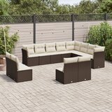  12-dijelni set vrtnih sofa od poliratana s jastucima smeđi | shoptok.hr