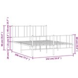 Metalni okvir kreveta uzglavlje i podnožje bijeli 135 x 190 cm | shoptok.hr