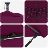  Suncobran s LED trakama Bordeaux Crvena 249 x 249 x 250 cm | shoptok.hr