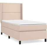  Box spring postelja z vzmetnico kapučino 80x200 cm umetno usnje, (20883910) | Shoptok.si