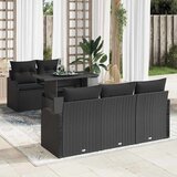  Sjedeća garnitura za vrt 6 kom. Crna Poli Ratan 176 x 179 x 85 cm | Shoptok.si