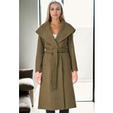 Dewberry Z6679 WOMEN'S COAT-KHAKI-1