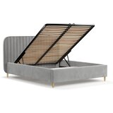 Maison de Rêve Sivi tapecirani bračni krevet s prostorom za odlaganje s podnicom 180x200 cm Noto – | shoptok.hr