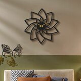 Wallity lotus metal wall clock - APS106 - black blackgold decorative metal wall clock Cene